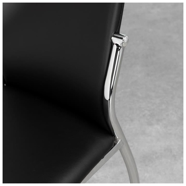 Lot de 4 chaises - Simili noir - L 44 x P 54 x H 100 cm - PHIL