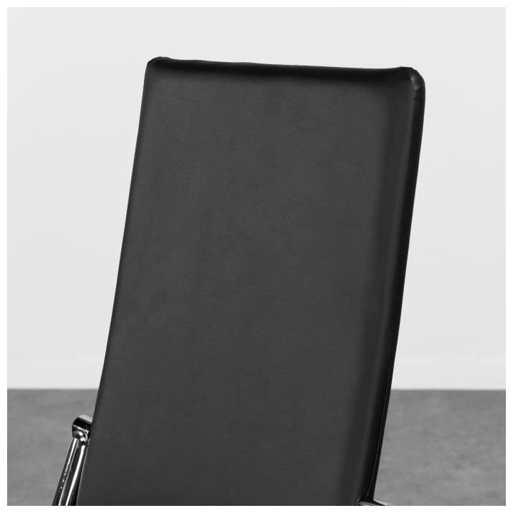 Lot de 6 chaises - Simili noir - L 44 x P 54 x H 100 cm - PHIL