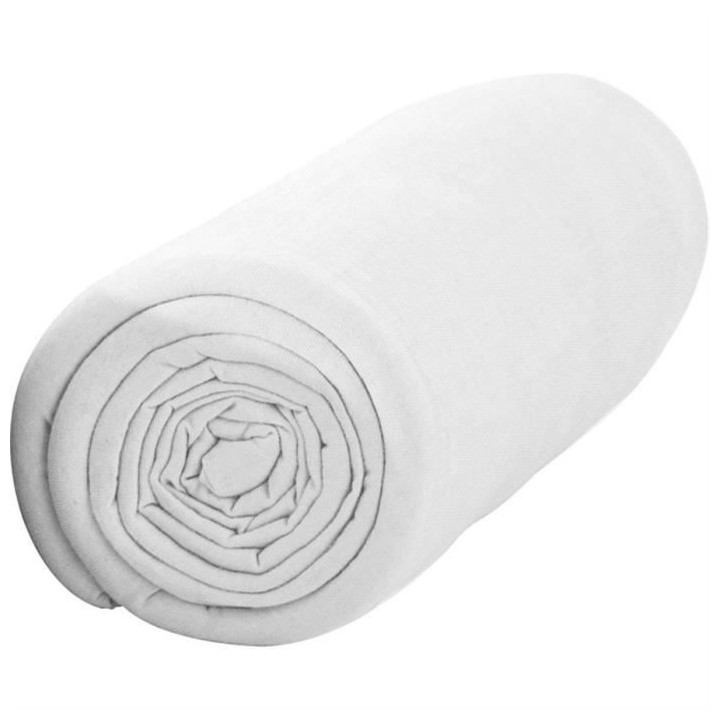 TODAY Drap Housse 90X190 1 personne Percale uni blanc PREMIUM TODAY