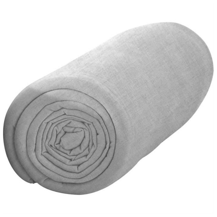 TODAY Drap Housse 90X190 1 personne Percale uni gris PREMIUM TODAY