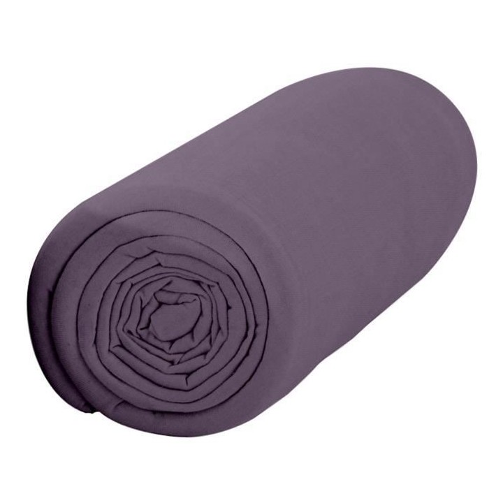 TODAY Drap Housse 90X190 1 personne Percale uni violet PREMIUM TODAY
