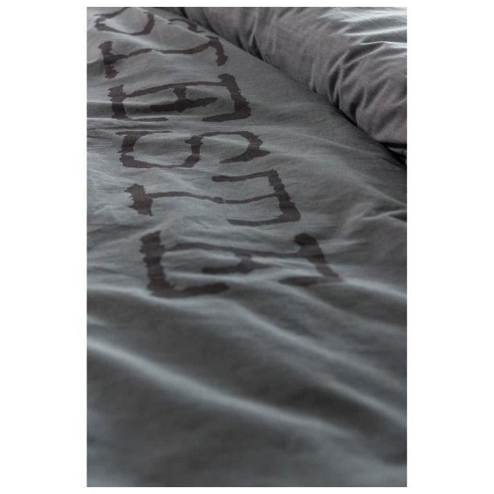 TODAY Parure de couette coton Sieste 220 x 240 cm - Gris foncé TODAY