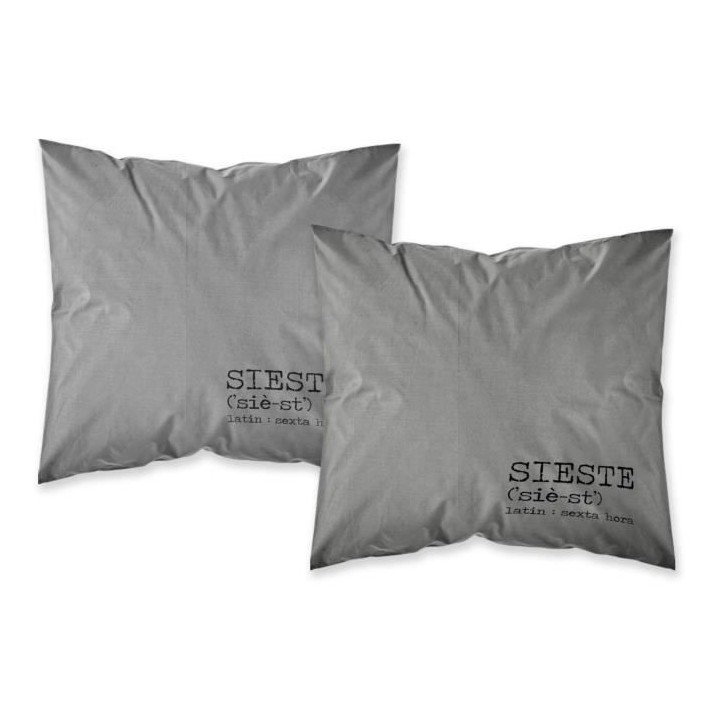 TODAY Parure de couette coton Sieste 220 x 240 cm - Gris foncé TODAY