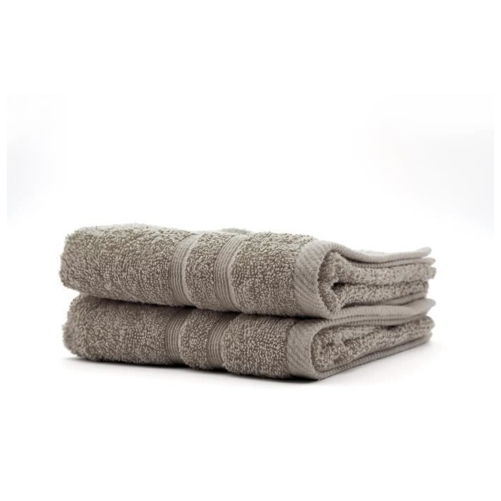 TODAY Lot de 2 Serviettes de toilette Mastic - 100% Coton - 50 x 100 c