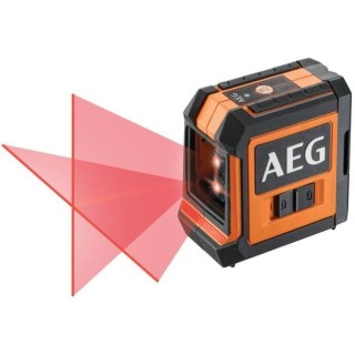 AEG Mesure laser CLR215-B, portée 15 m, laser rouge, 2 lignes, avec 1