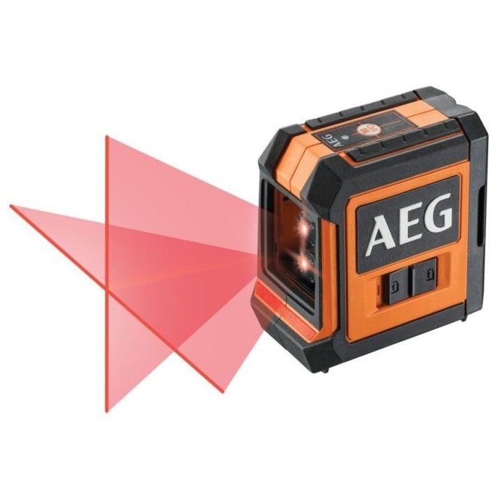 AEG Mesure laser CLR215-B, portée 15 m, laser rouge, 2 lignes, avec 1