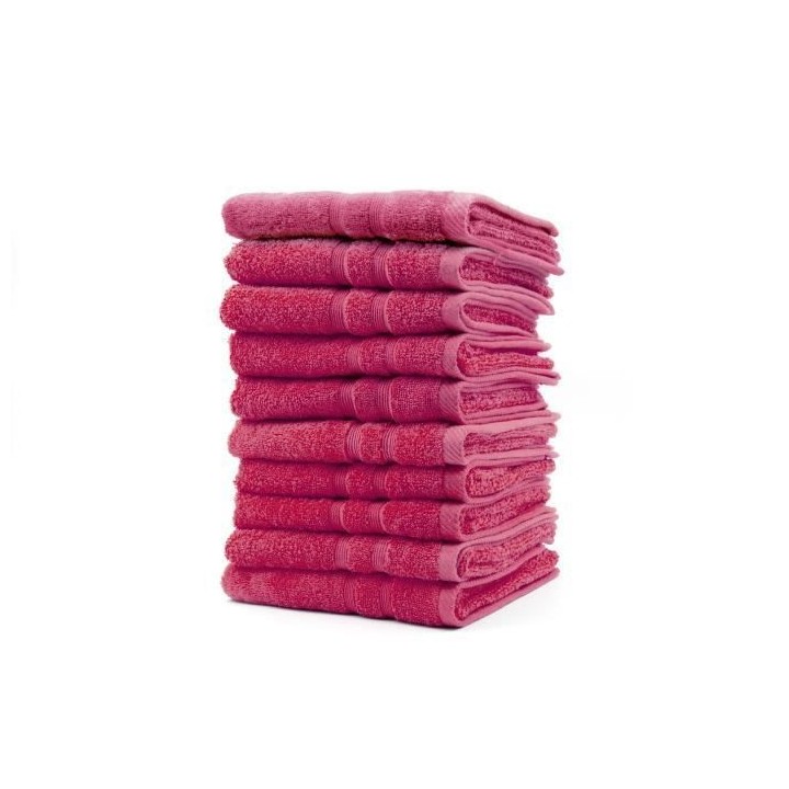 TODAY Lot de 10 Serviettes de toilette Jus de myrtille - 100% Coton -