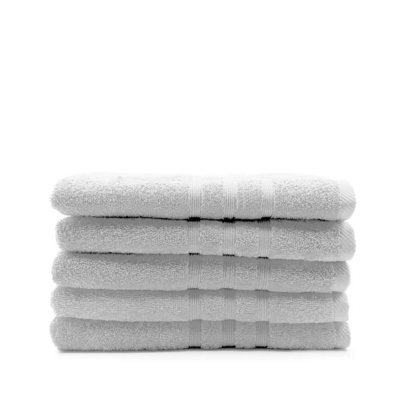 TODAY Lot de 5 Draps de bain Chantilly - 70 x 130 cm - 100% coton TODAY