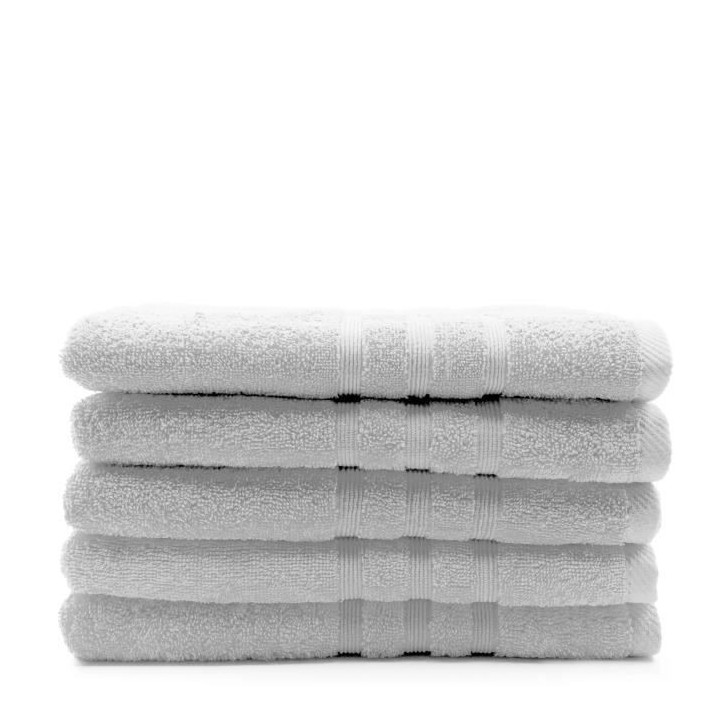 TODAY Lot de 5 Draps de bain Chantilly - 70 x 130 cm - 100% coton TODA
