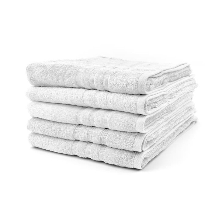 TODAY Lot de 5 Draps de bain Chantilly - 70 x 130 cm - 100% coton TODA