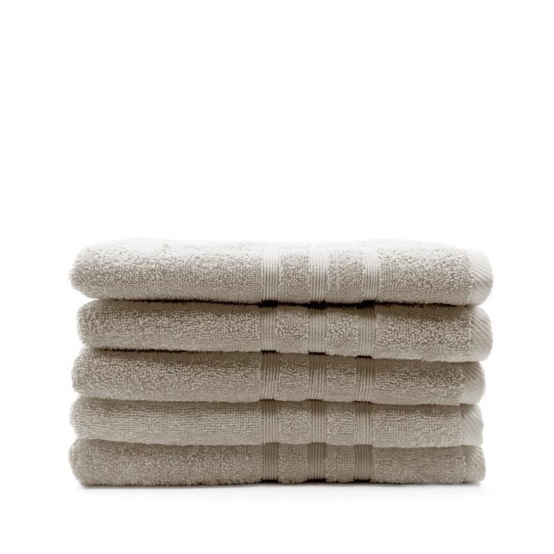 TODAY Lot de 5 Draps de bain Mastic - 70 x 130 cm - 100% coton TODAY