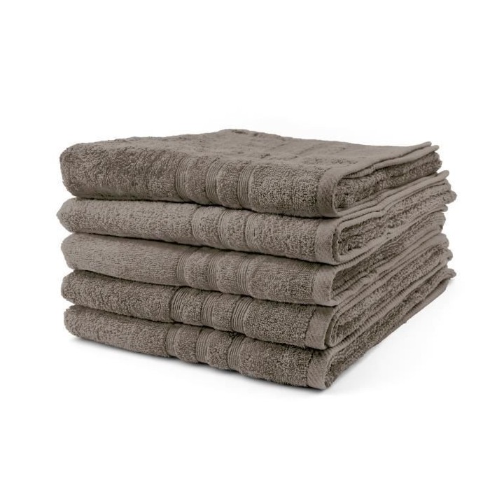 TODAY Lot de 5 Draps de bain Mastic - 70 x 130 cm - 100% coton TODAY