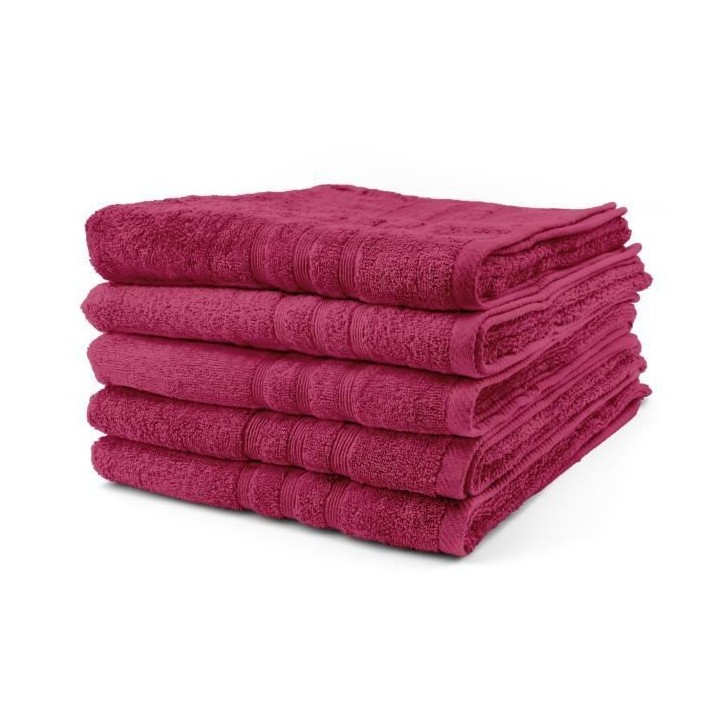 TODAY Lot de 5 Draps de bain Jus de myrtille - 70 x 130 cm - 100% coto