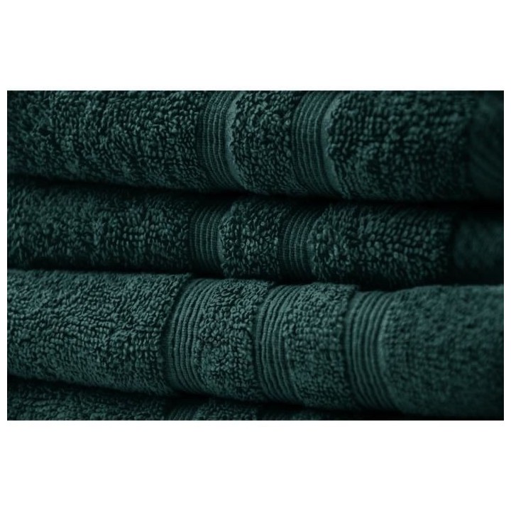 TODAY Lot de 5 Draps de bain Emeraude - 70 x 130 cm - 100% coton TODAY