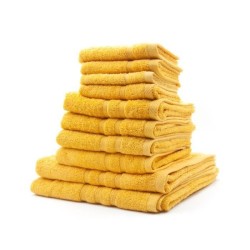 TODAY Lot de 4 Serviettes de bain 30 x 50 cm + 4 Serviettes de bain 50 x 100 cm + 2 Draps de bain 70 x 130 cm Safran - 100% coto