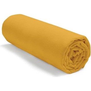TODAY Drap housse jersey 100% coton - 90x190 cm - Jaune safran TODAY