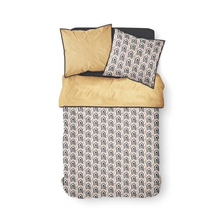 TODAY Parure de lit 2 personnes - 220 x 240 cm - Coton imprime jaune E