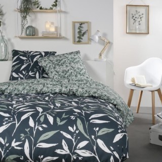 Parure de lit Mawira - 2 personnes - 240 x 220 cm - 100% coton - Bleu