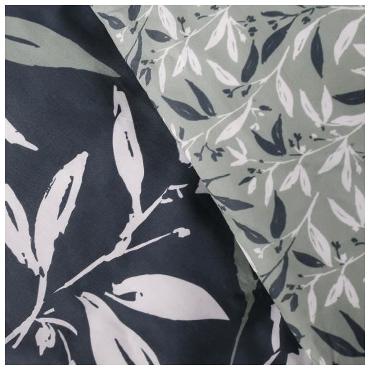 Parure de lit Mawira - 2 personnes - 240 x 220 cm - 100% coton - Bleu