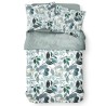 Parure de lit Mawira - 2 personnes - 240 x 220 cm - 100% coton - Vert Motif Floral - TODAY