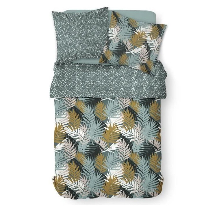 Parure de lit Mawira - 2 personnes - 240 x 220 cm - 100% coton - Bleu