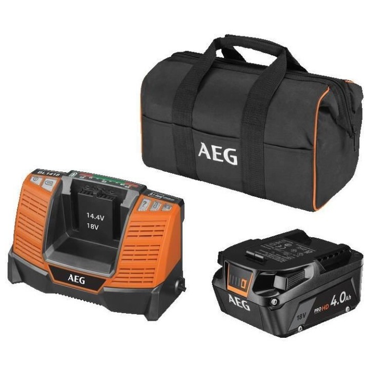AEG - Pack 18V chargeur + 1 batterie Pro lithium 18V 4 -0 Ah HIGH DEMA