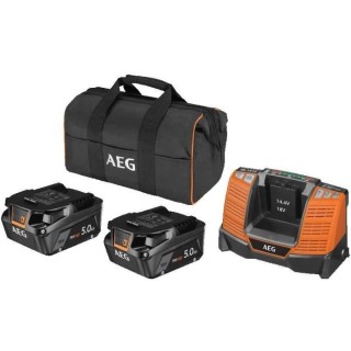 AEG - Pack 18V chargeur + 2 batteries Pro lithium 18V 5 -0 Ah HIGH DEM