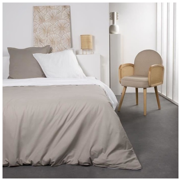TODAY Parure de lit Coton 2 personnes - 240x260 cm - Bicolore Blanc et