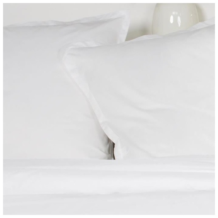 TODAY Parure de lit Coton 2 personnes - 200x200 cm - Uni Blanc Gabriel