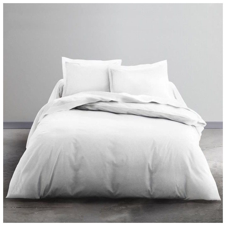 TODAY Parure de lit Coton 2 personnes - 200x200 cm - Uni Blanc Gabriel