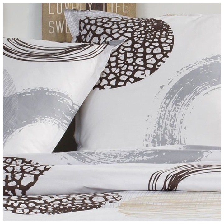 TODAY Parure de lit Coton 2 personnes - 240x260 cm - Imprimé Blanc Ax