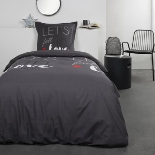 TODAY Love - Parure de lit - Coton - 1 personne - 140 x 200 cm - Impri