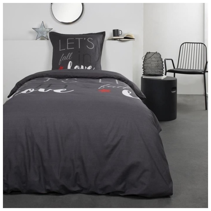 TODAY Love - Parure de lit - Coton - 1 personne - 140 x 200 cm - Impri