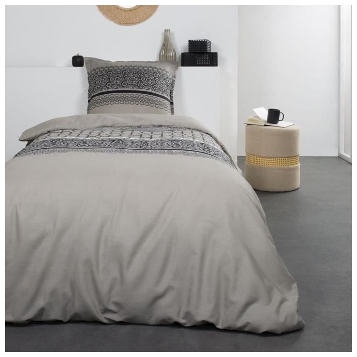 TODAY Parure de lit Coton 1 personne - 140x200 cm - Imprimé Rose Rosa