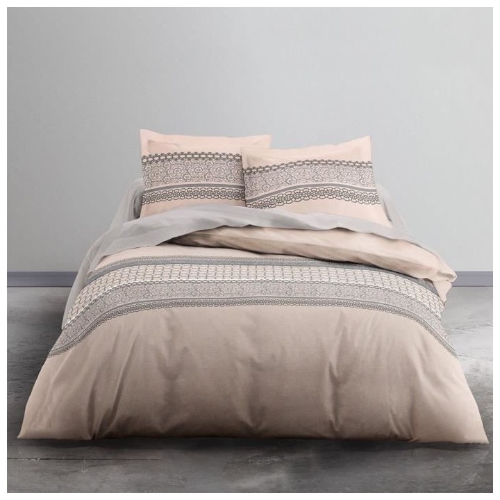TODAY Parure de lit Coton 2 personnes - 220x240 cm - Imprimé Rose Ros