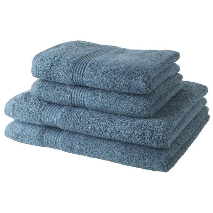 TODAY Lot de 2 Serviettes de Bain 50x100 cm + 2 Draps de Bain 70x130 c