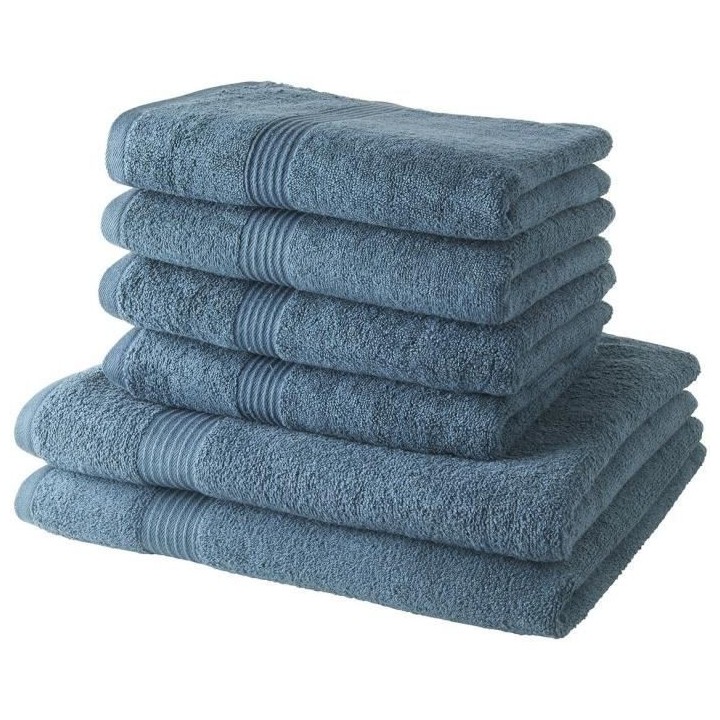 TODAY Lot de 4 Serviettes de Bain 50x100 cm + 2 Draps de Bain 70x130 c