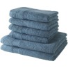 TODAY Lot de 4 Serviettes de Bain 50x100 cm + 2 Draps de Bain 70x130 cm 100% coton Paon