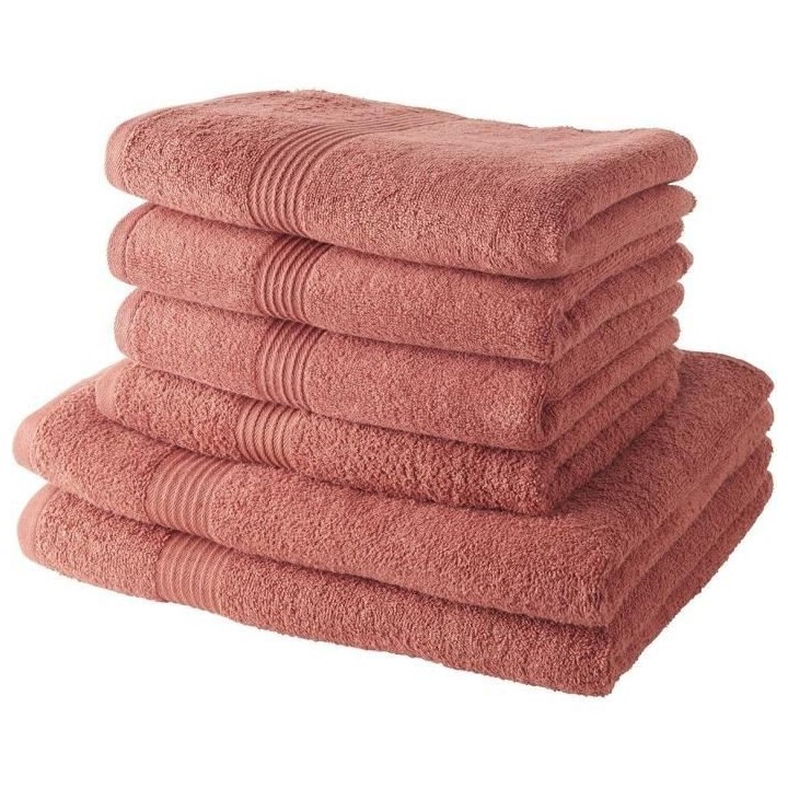 TODAY Lot de 4 Serviettes de Bain 50x100 cm + 2 Draps de Bain 70x130 c