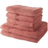 TODAY Lot de 4 Serviettes de Bain 50x100 cm + 2 Draps de Bain 70x130 cm 100% coton Terracotta