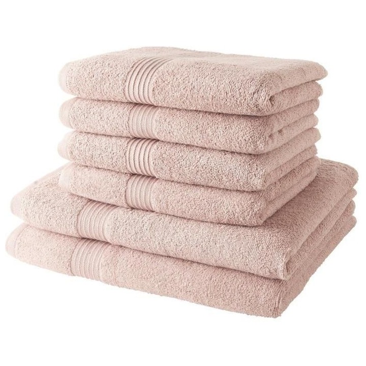 TODAY Lot de 4 Serviettes de Bain 50x100 cm + 2 Draps de Bain 70x130 c