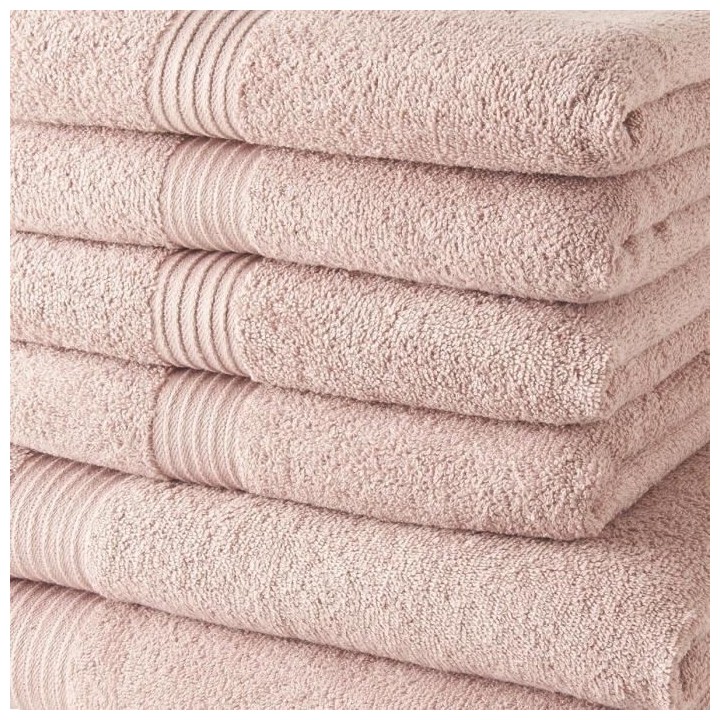 TODAY Lot de 4 Serviettes de Bain 50x100 cm + 2 Draps de Bain 70x130 c