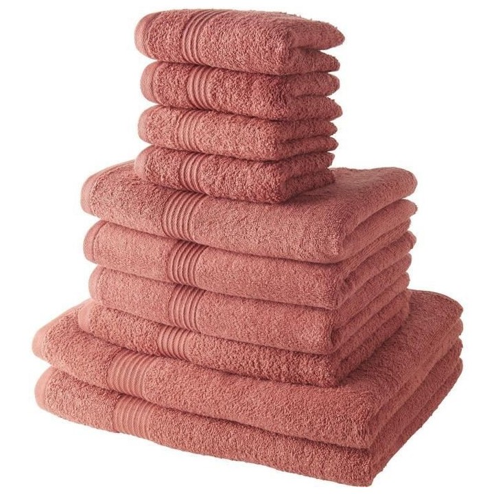 TODAY Lot de 4 Serviettes Invité 30x50 cm + 4 Serviettes de Bain 50x1