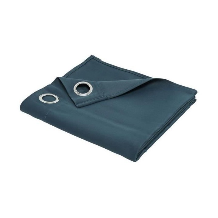 TODAY Lot de 2 rideaux occultants uni Essential - Bleu paon - 140 x 24