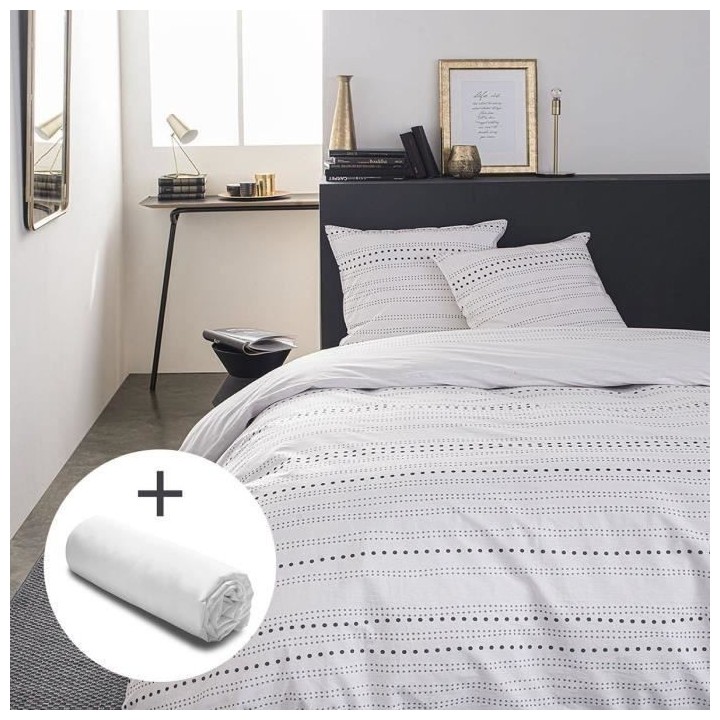 TODAY Sunshine Lot parure de lit - 2 personnes - 100% coton 57 fils -