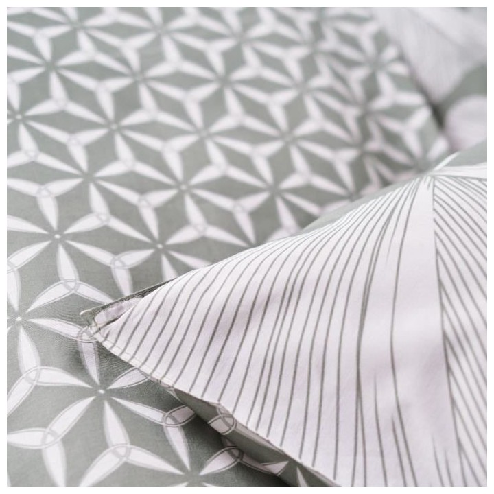 Parure de lit Sunshine - 2 personnes - 220 x 240 cm - 100% coton - Ver