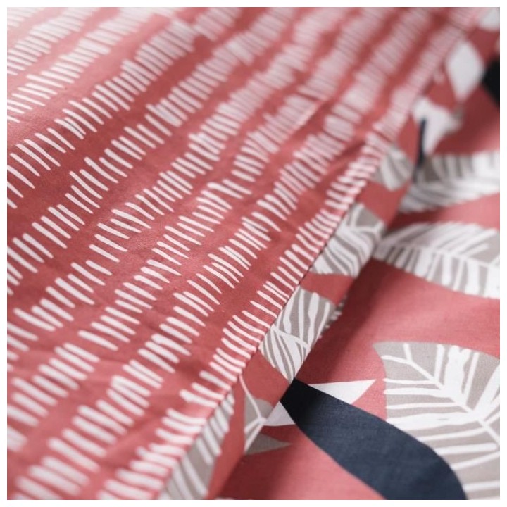 Parure de lit Sunshine - 2 personnes - 240 x 260 cm - 100% coton - Rou