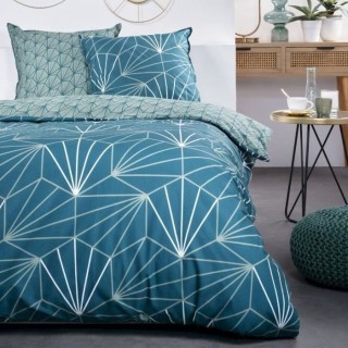 Parure de lit Sunshine - 2 personnes - 240 x 260 cm - 100% coton - Ble