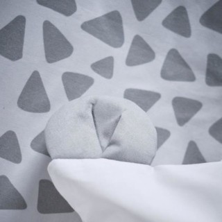 Parure de lit Funny - 1 personne - 140 x 200 cm - 100% coton - Gris Mo