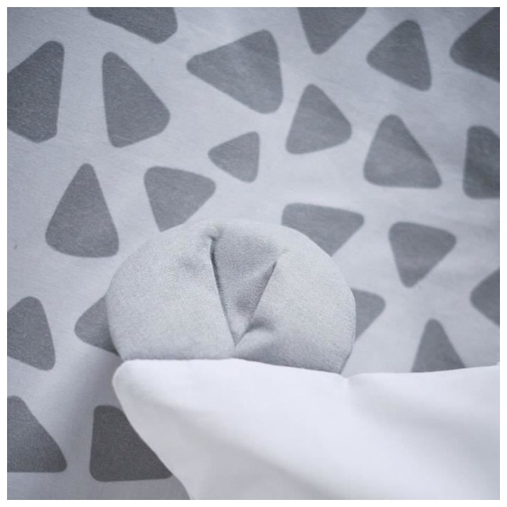 Parure de lit Funny - 1 personne - 140 x 200 cm - 100% coton - Gris Mo